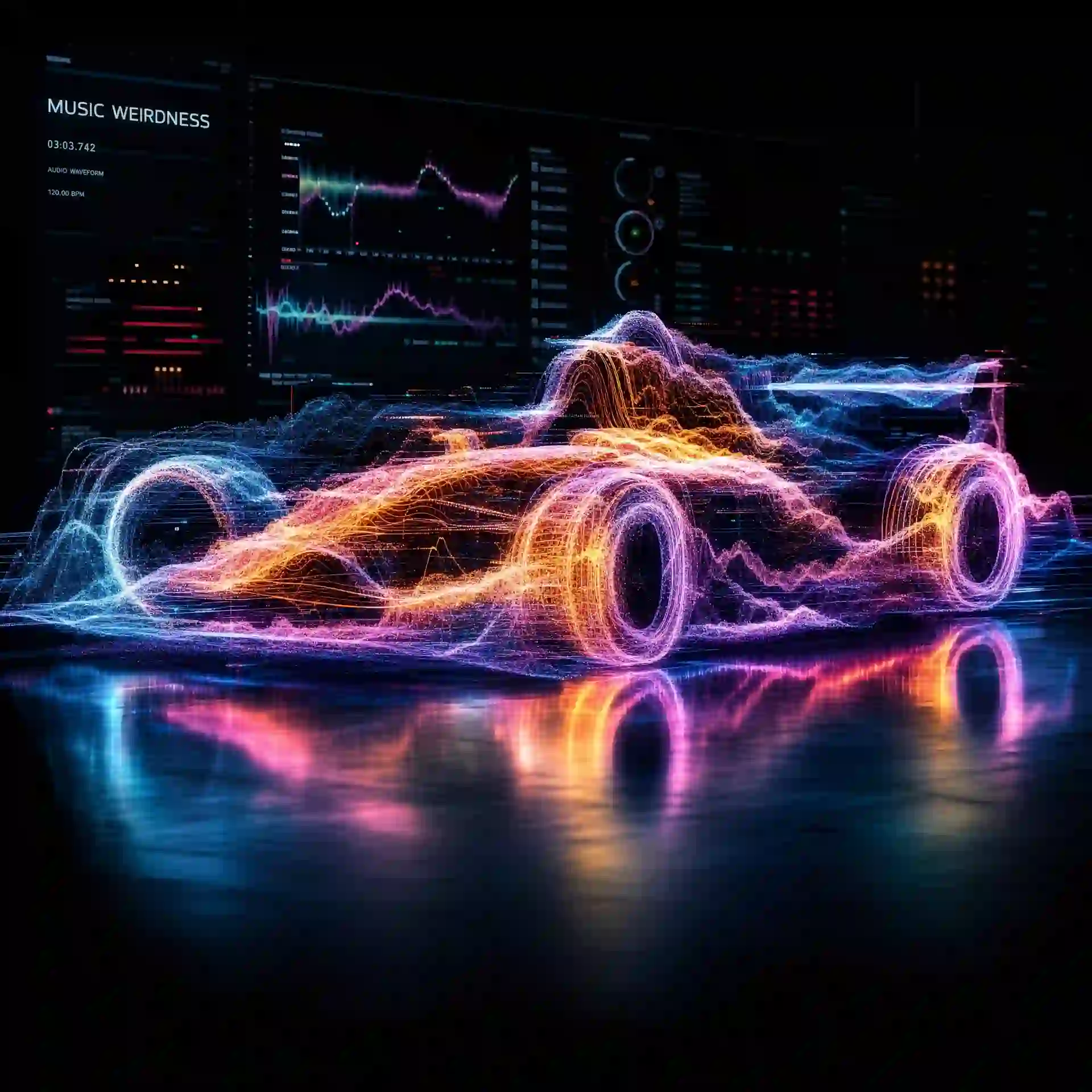The workspace view highlights repeated adjustment rather than blind guessing, showing how arrangement, weirdness, and style influence can be tuned until a track feels coherent.