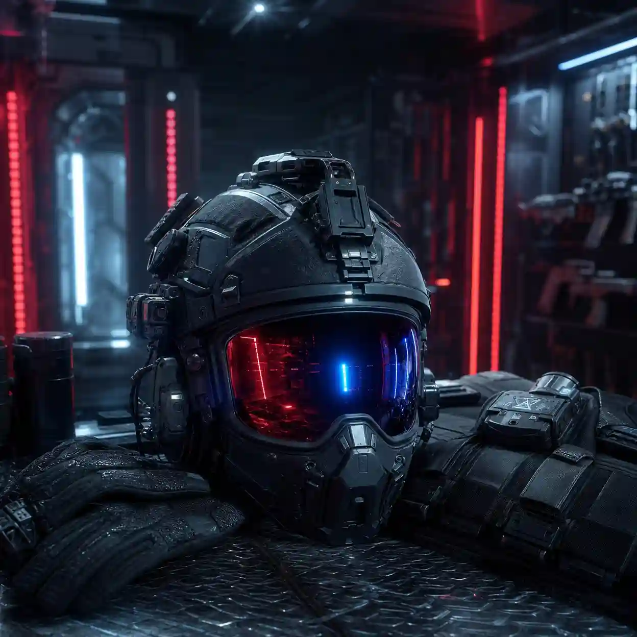 ai game music action FPS artwork showing high BPM synthwave and industrial metal tracks for boss fights, frantic shootouts, and adrenaline combat.