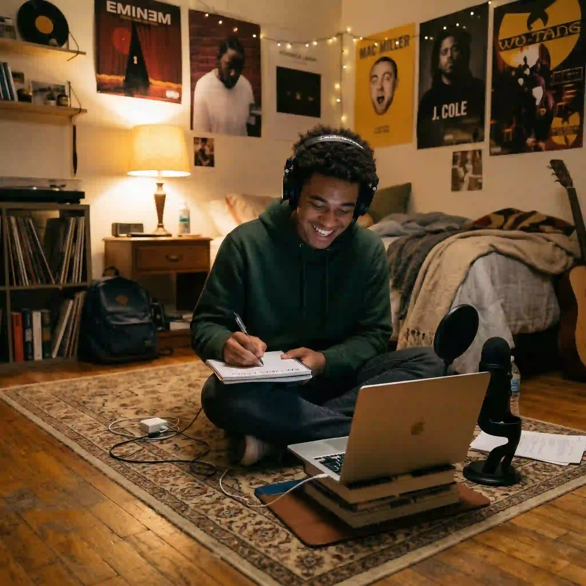 Aspiring artists without studio access use our AI rap generator as the perfect starting point to transform freestyle text into polished songs.
