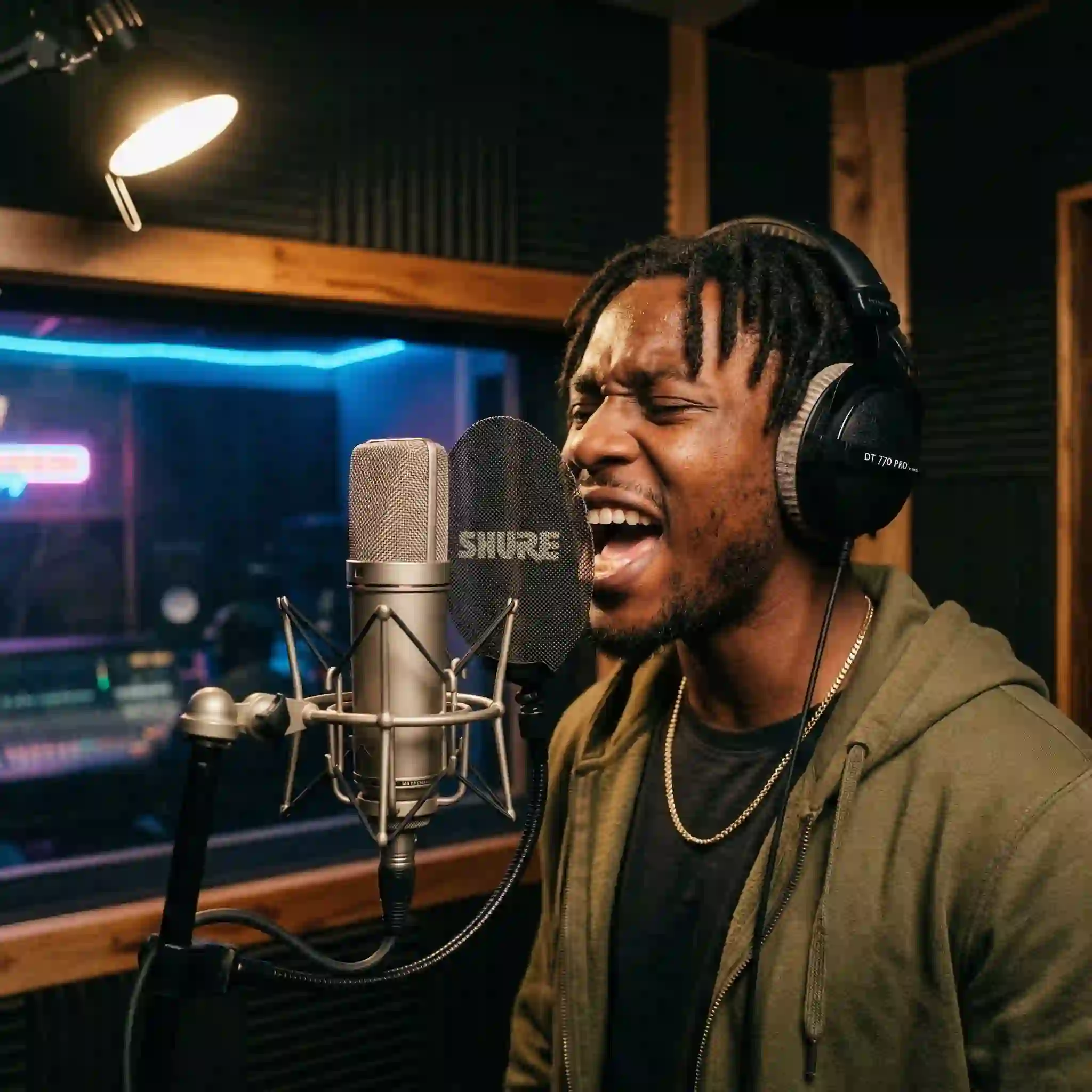 Our AI rap voice generator brings your lyrics to life with a range of realistic high-fidelity hip-hop vocal tones and performances.